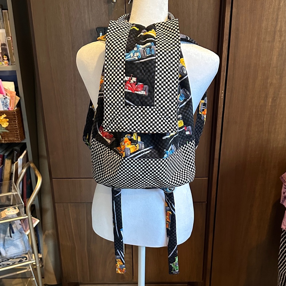 Checkered Racing Car Women's Backpack